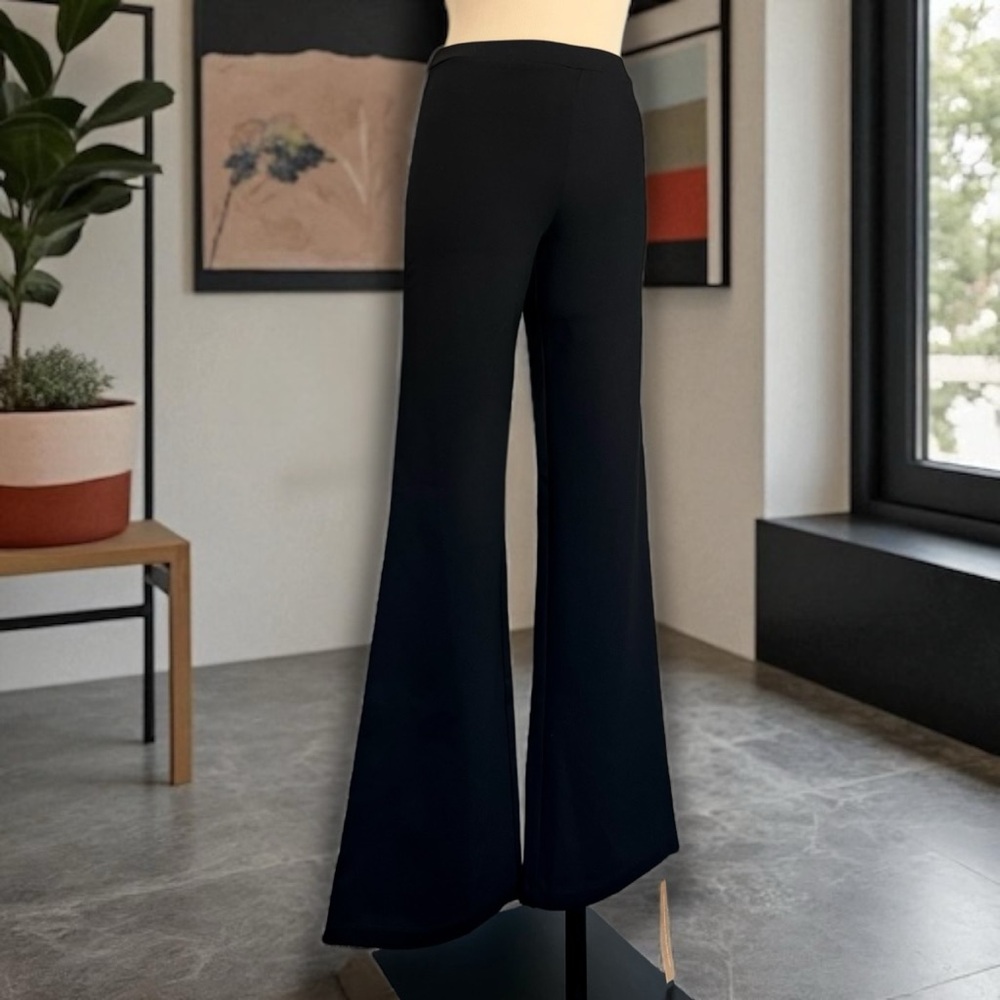 🌟SALE NWT Reformation Wide Leg Flared Hem Stretch Pull On Pants Black